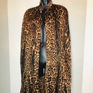 Leopard Print Maxi Cape